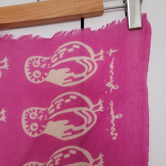 100% Merino Wool Virginia Johnson Owl Motif Scarf/Throw - Picture 6 of 7